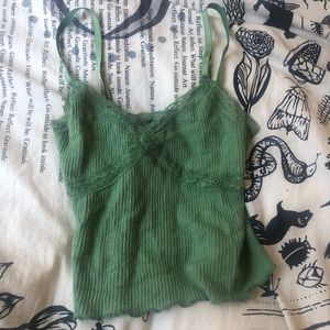 Urban outfitters cross lace crop top S in green